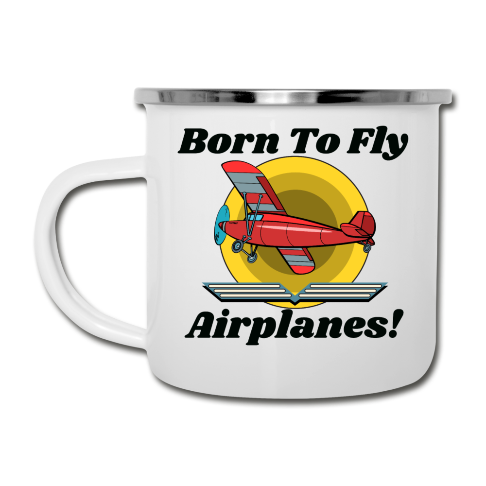 Born To Fly - Airplanes - Camper Mug - white