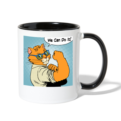 We Can Do It - Cat - Contrast Coffee Mug - white/black