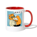 We Can Do It - Cat - Contrast Coffee Mug - white/red