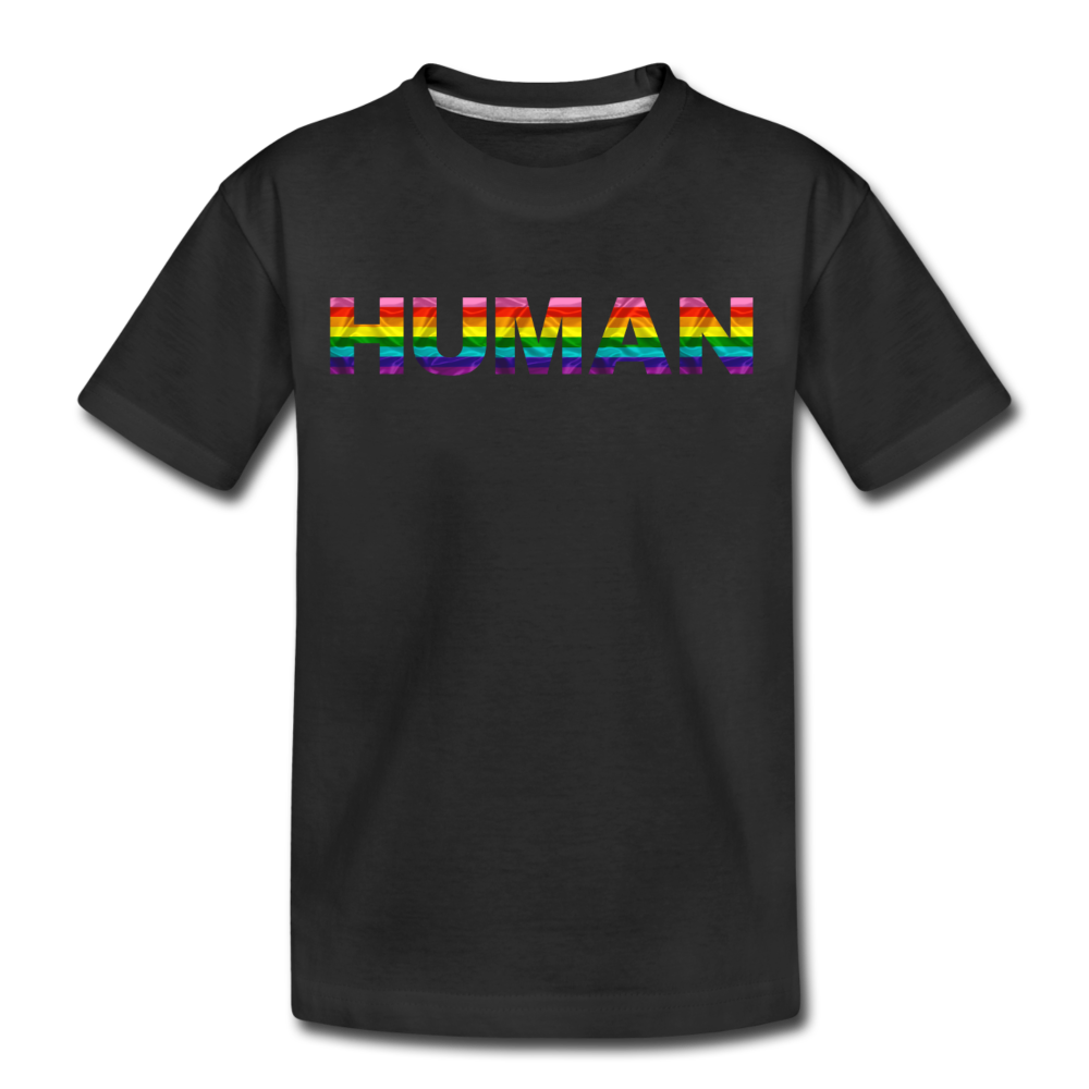 Human - Rainbow - Kids' Premium T-Shirt - black