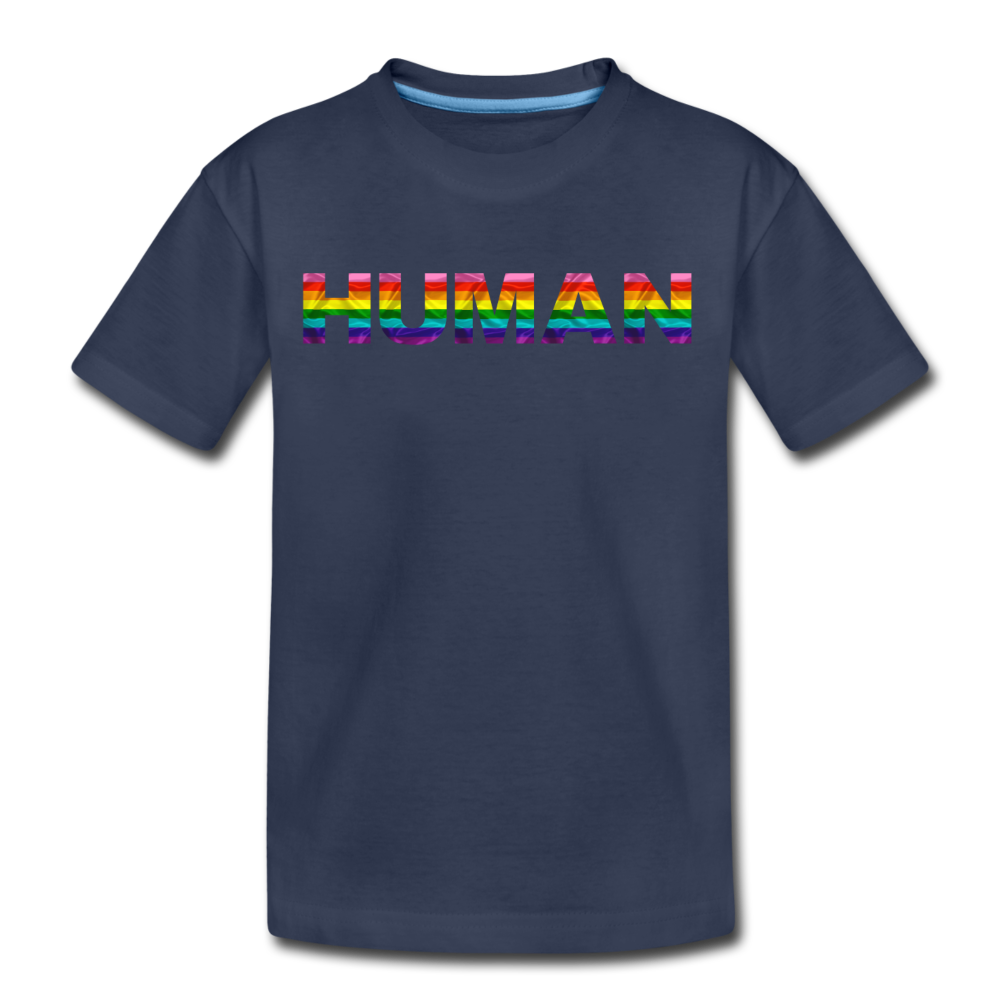 Human - Rainbow - Kids' Premium T-Shirt - navy