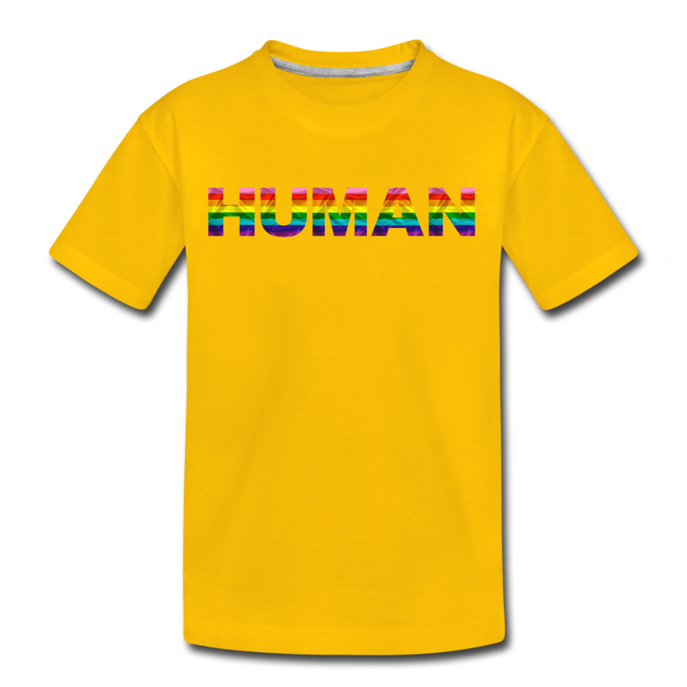 Human - Rainbow - Kids' Premium T-Shirt - sun yellow