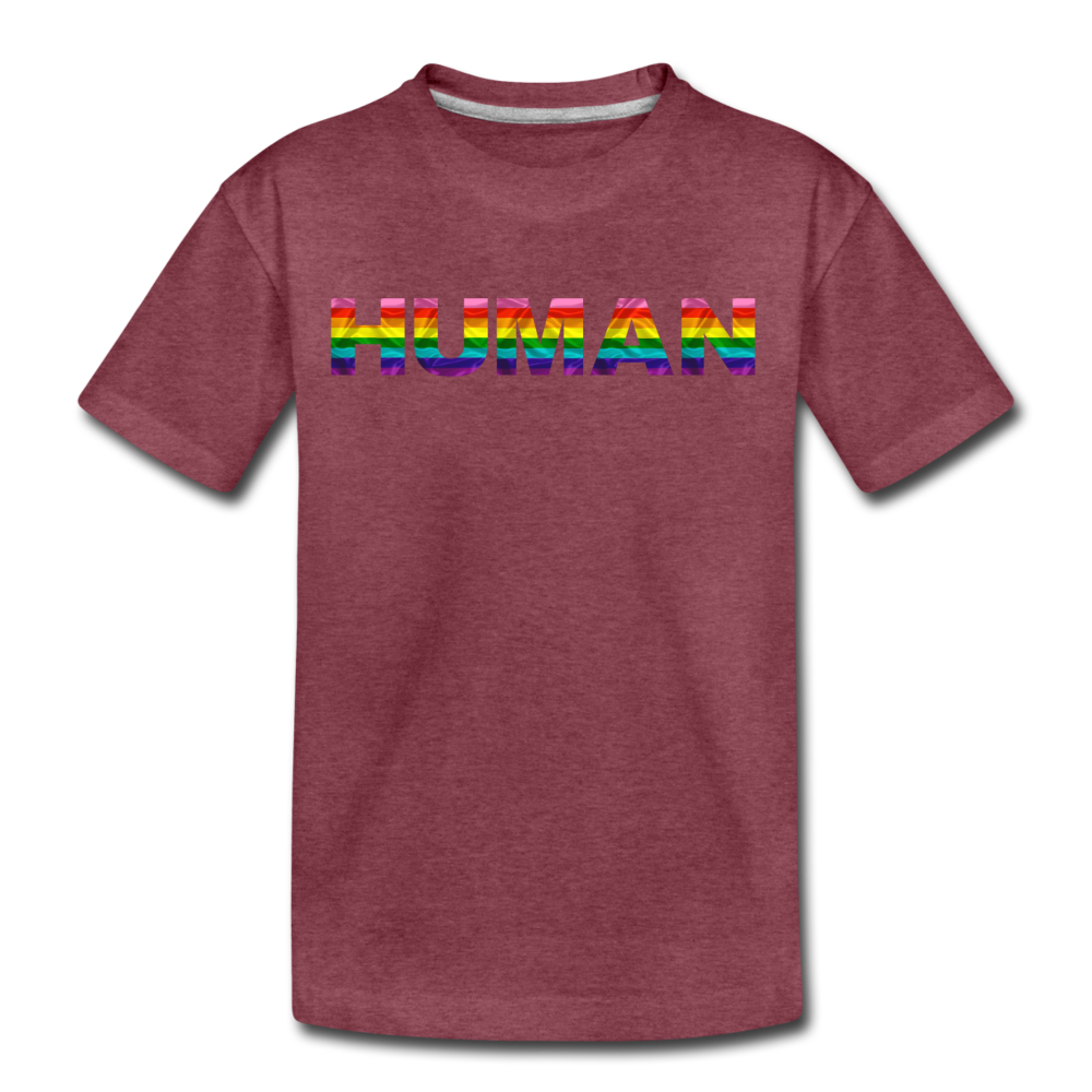 Human - Rainbow - Kids' Premium T-Shirt - heather burgundy