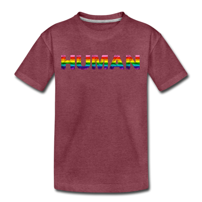 Human - Rainbow - Kids' Premium T-Shirt - heather burgundy