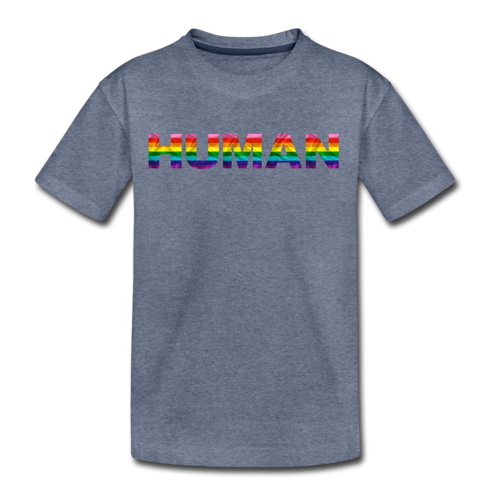 Human - Rainbow - Kids' Premium T-Shirt - heather blue