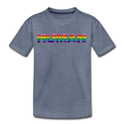 Human - Rainbow - Kids' Premium T-Shirt - heather blue