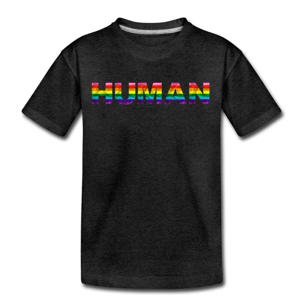 Human - Rainbow - Kids' Premium T-Shirt - charcoal gray