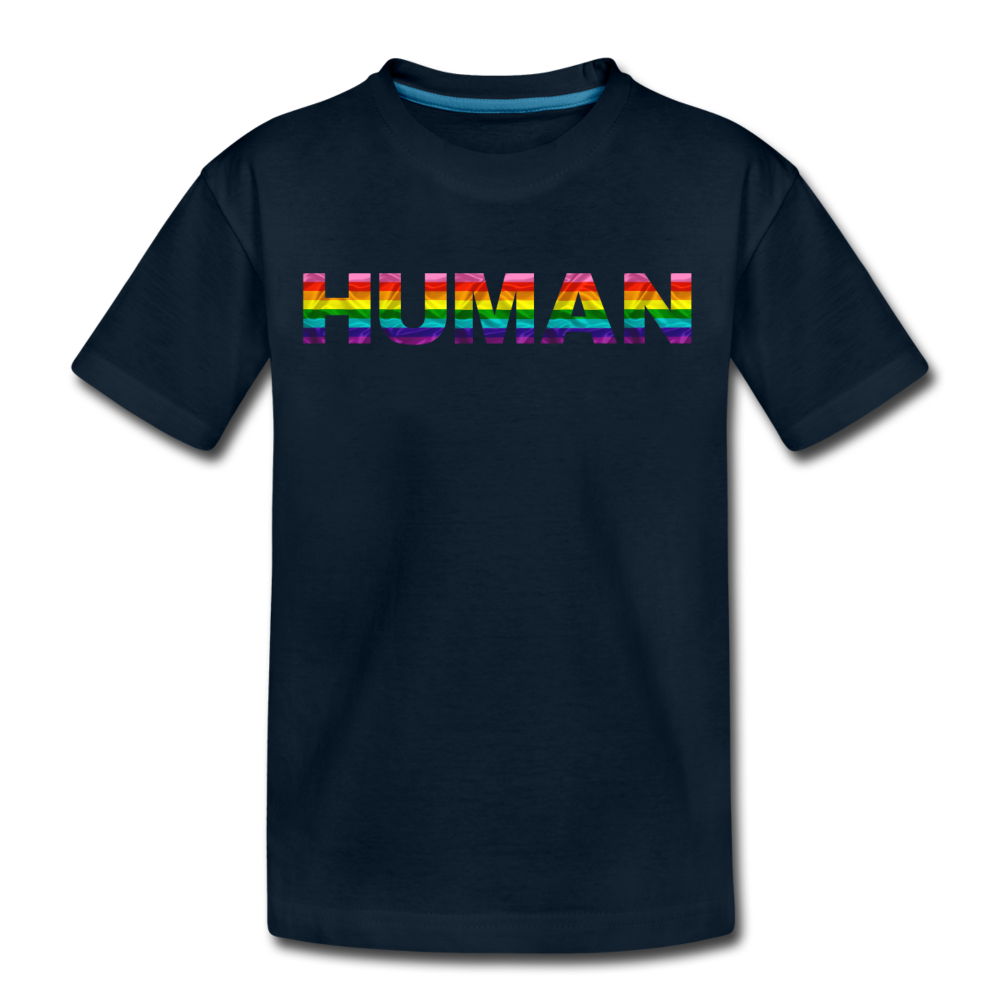 Human - Rainbow - Kids' Premium T-Shirt - deep navy