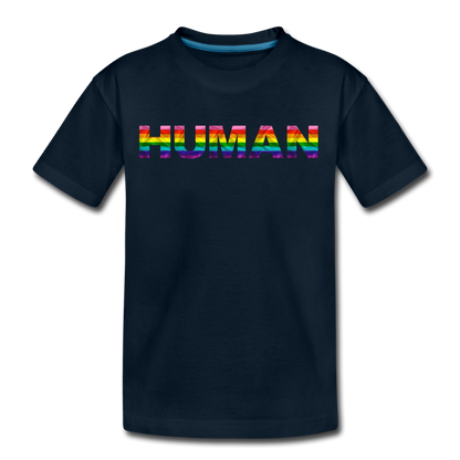 Human - Rainbow - Kids' Premium T-Shirt - deep navy