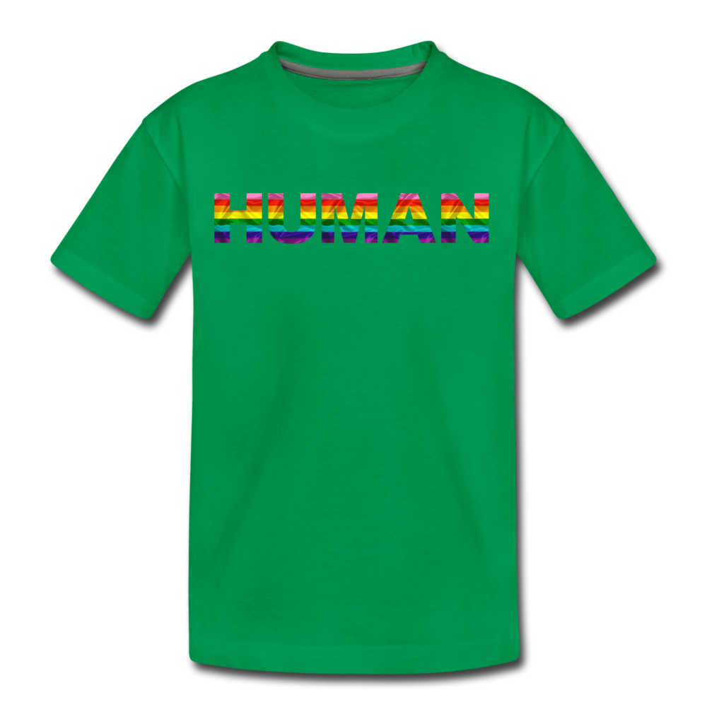 Human - Rainbow - Kids' Premium T-Shirt - kelly green