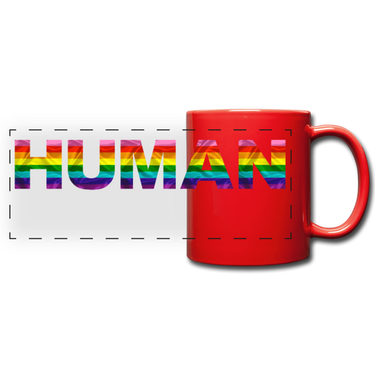 Human - Rainbow - Full Color Panoramic Mug - red