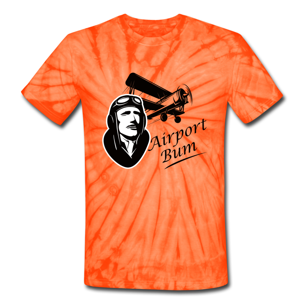 Airport Bum - Unisex Tie Dye T-Shirt - spider orange