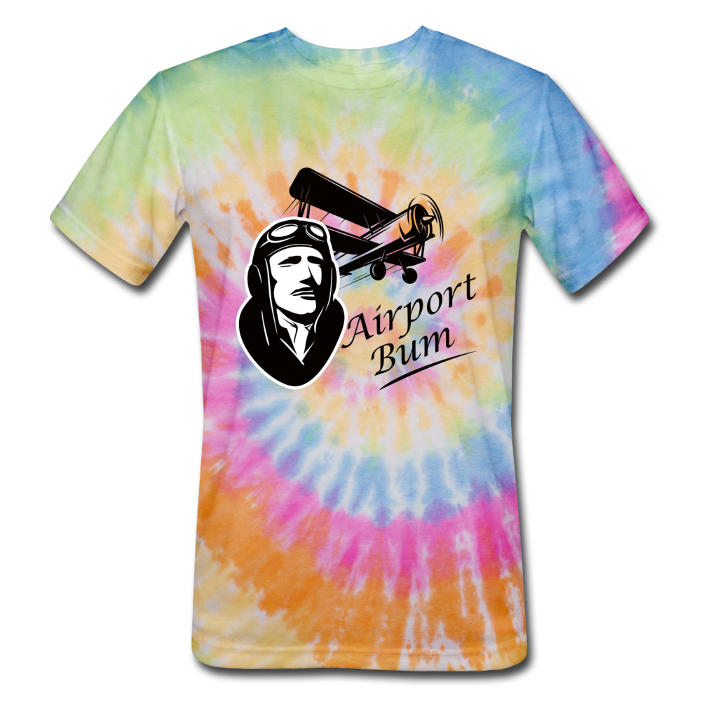 Airport Bum - Unisex Tie Dye T-Shirt - rainbow