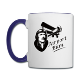 Airport Bum - Contrast Coffee Mug - white/cobalt blue