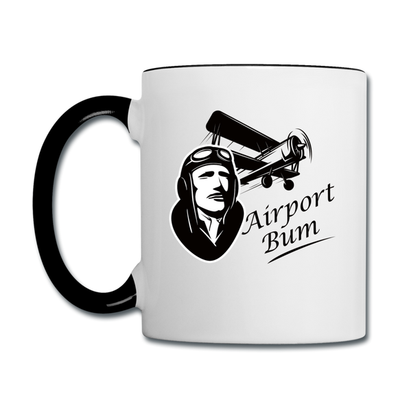 Airport Bum - Contrast Coffee Mug - white/black