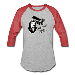 Airport Bum - Baseball T-Shirt - heather gray/red