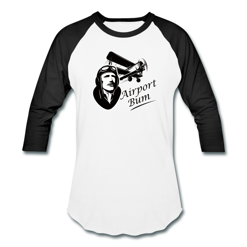 Airport Bum - Baseball T-Shirt - white/black