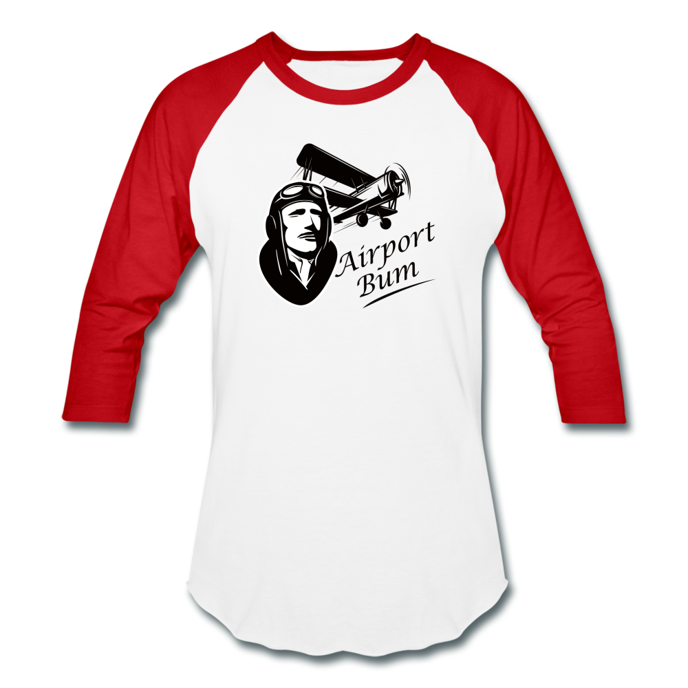 Airport Bum - Baseball T-Shirt - white/red