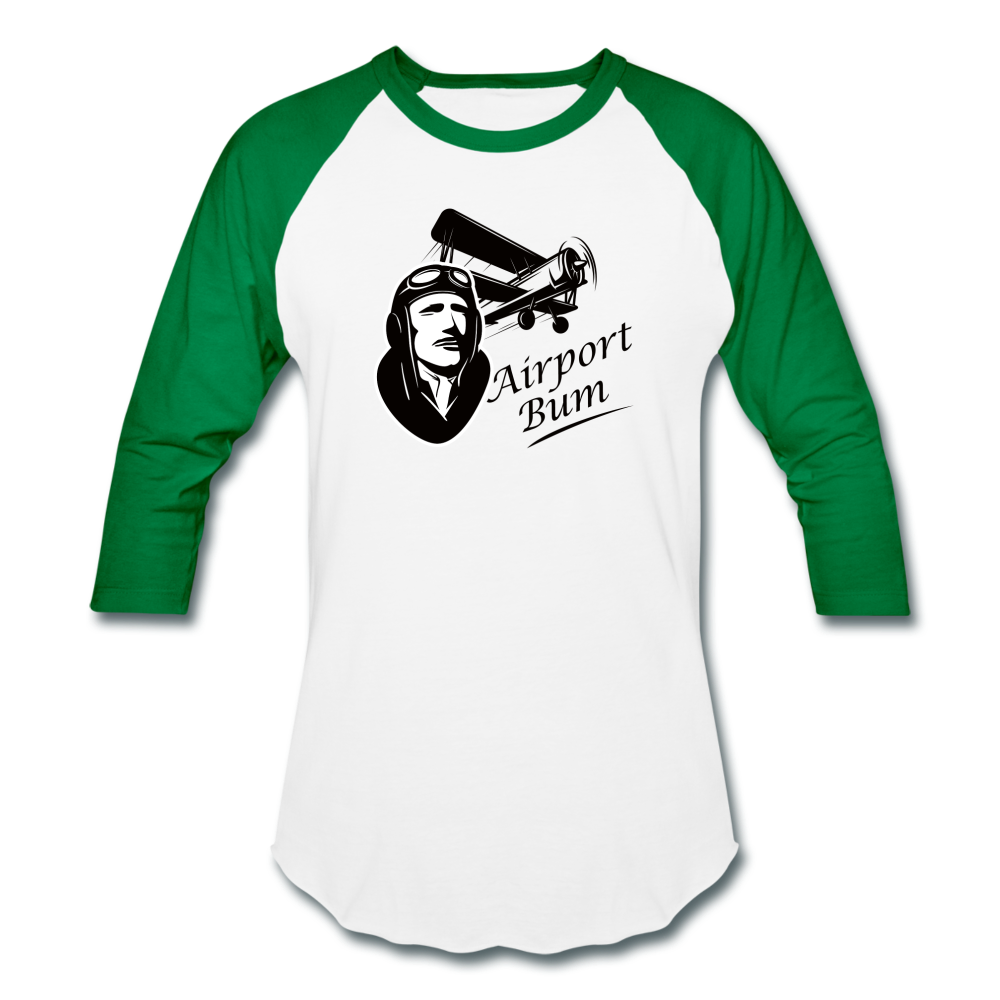 Airport Bum - Baseball T-Shirt - white/kelly green