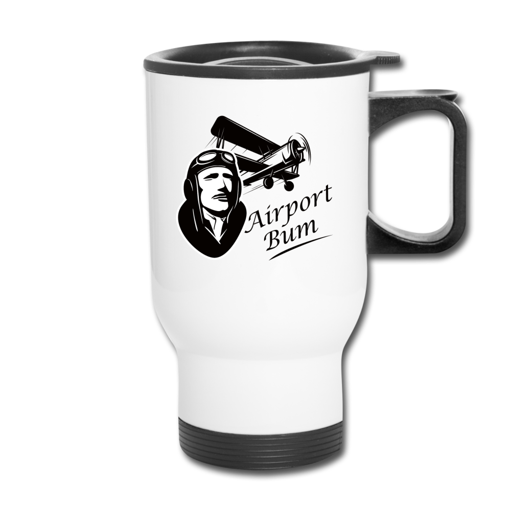 Airport Bum - Travel Mug - white