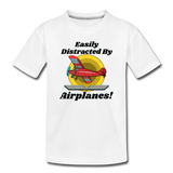 Easily Distracted - Red Taildragger - Toddler Premium T-Shirt - white