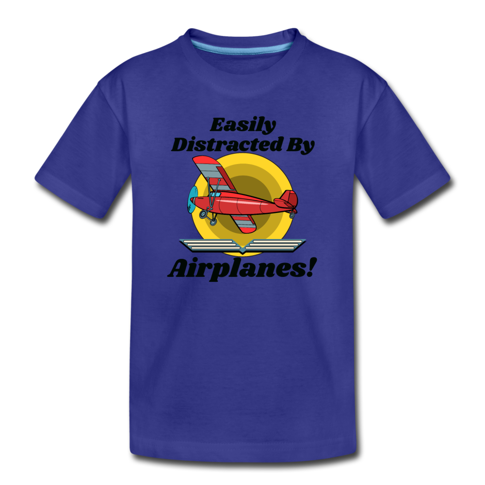 Easily Distracted - Red Taildragger - Toddler Premium T-Shirt - royal blue