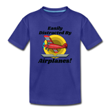 Easily Distracted - Red Taildragger - Toddler Premium T-Shirt - royal blue