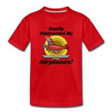 Easily Distracted - Red Taildragger - Toddler Premium T-Shirt - red