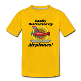 Easily Distracted - Red Taildragger - Toddler Premium T-Shirt - sun yellow