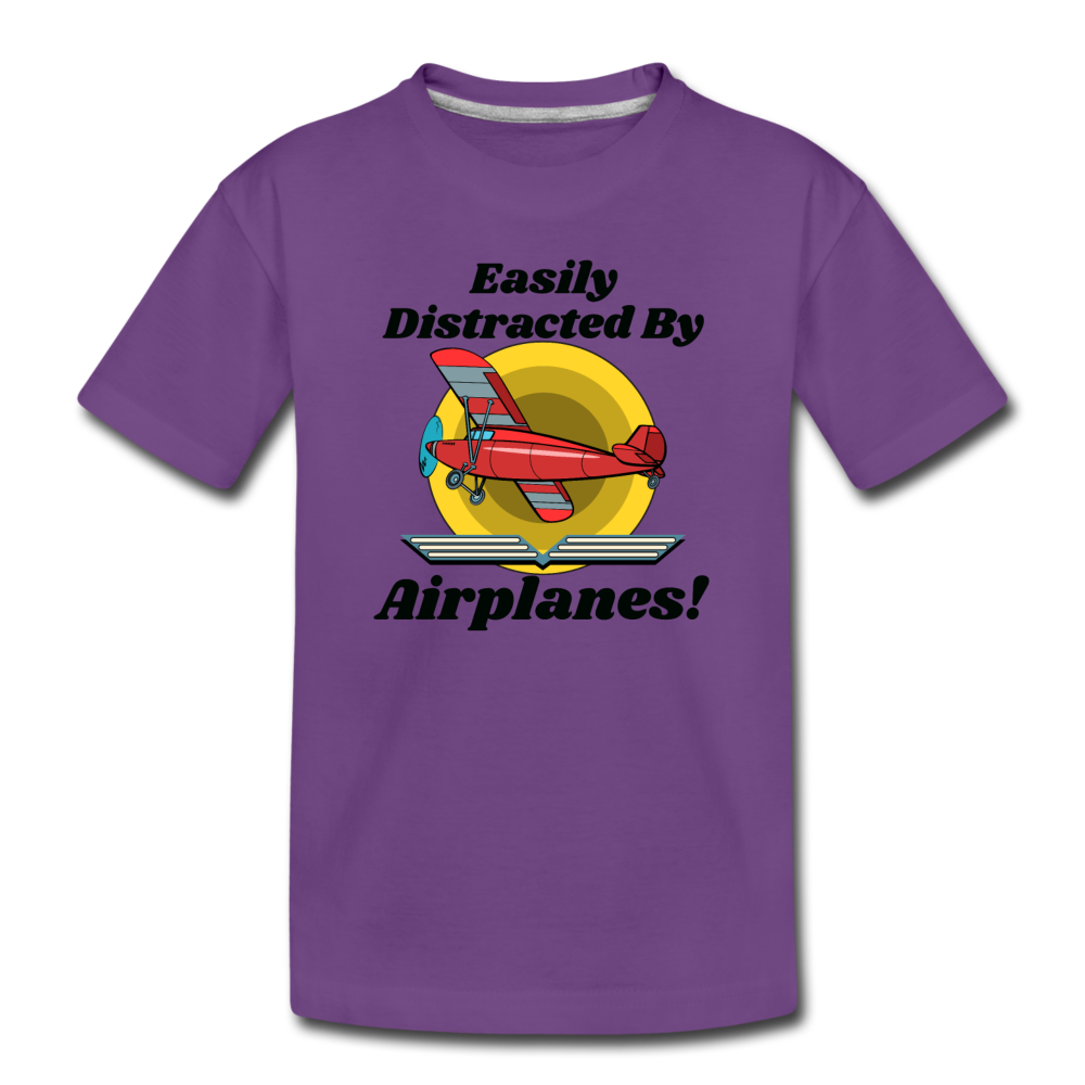 Easily Distracted - Red Taildragger - Toddler Premium T-Shirt - purple