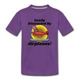 Easily Distracted - Red Taildragger - Toddler Premium T-Shirt - purple
