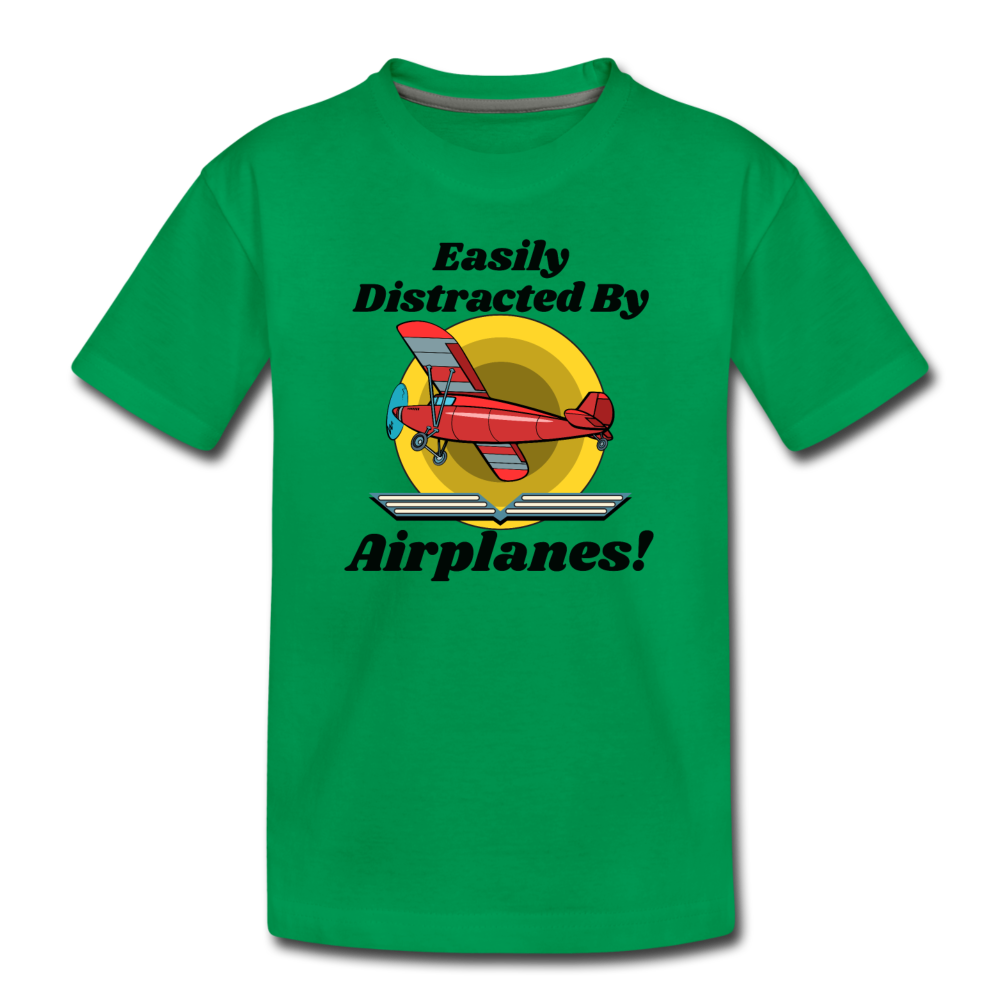 Easily Distracted - Red Taildragger - Toddler Premium T-Shirt - kelly green