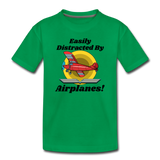 Easily Distracted - Red Taildragger - Toddler Premium T-Shirt - kelly green