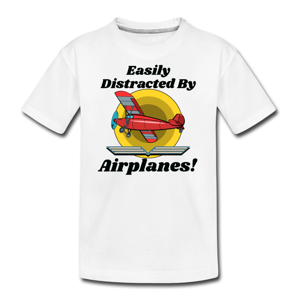 Easily Distracted - Red Taildragger - Kids' Premium T-Shirt - white