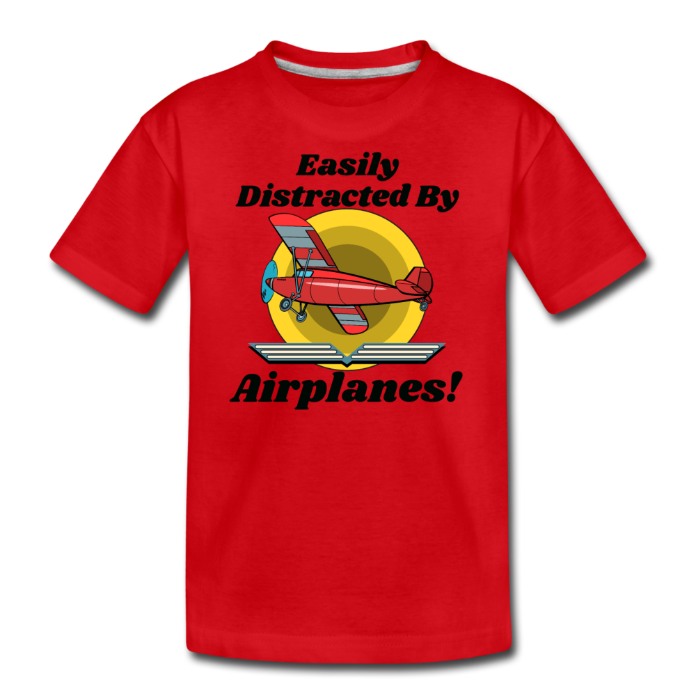 Easily Distracted - Red Taildragger - Kids' Premium T-Shirt - red