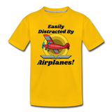 Easily Distracted - Red Taildragger - Kids' Premium T-Shirt - sun yellow