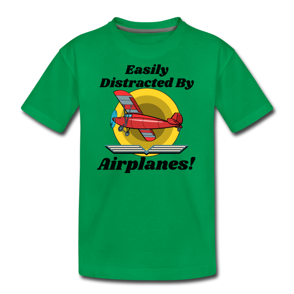 Easily Distracted - Red Taildragger - Kids' Premium T-Shirt - kelly green