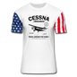 Cessna Adventure - Black - Stars & Stripes T-Shirt - white