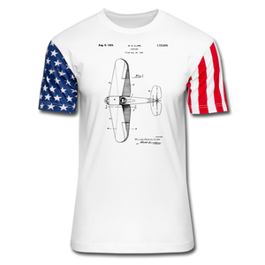 Airplane Patent - Stars & Stripes T-Shirt - white
