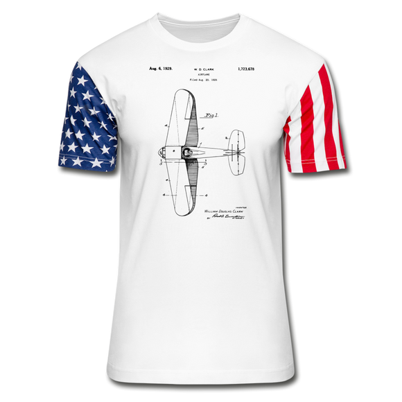 Airplane Patent - Stars & Stripes T-Shirt - white