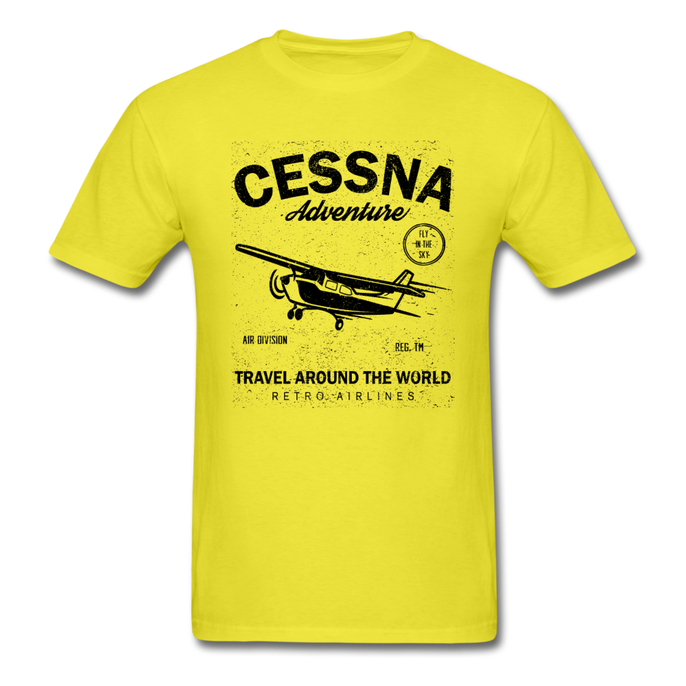 Cessna Adventure - Black - Unisex Classic T-Shirt - yellow