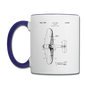 Airplane Patent - Contrast Coffee Mug - white/cobalt blue