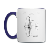 Airplane Patent - Contrast Coffee Mug - white/cobalt blue