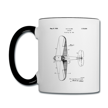 Airplane Patent - Contrast Coffee Mug - white/black