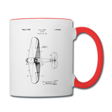 Airplane Patent - Contrast Coffee Mug - white/red