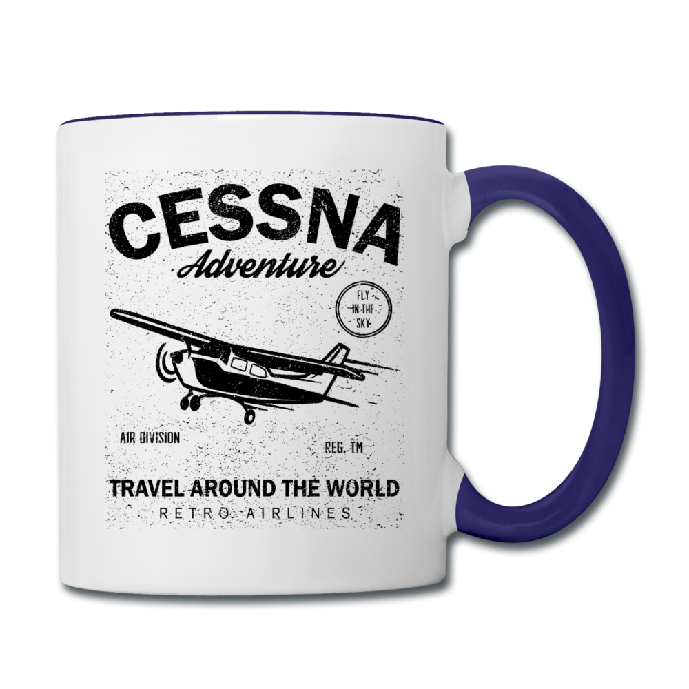 Cessna Adventure - Black - Contrast Coffee Mug - white/cobalt blue