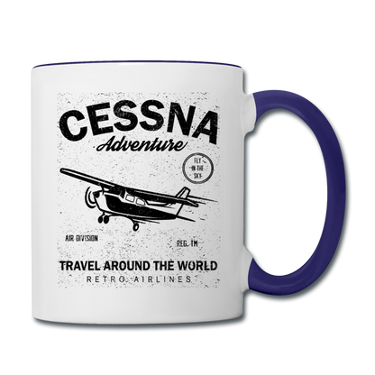 Cessna Adventure - Black - Contrast Coffee Mug - white/cobalt blue