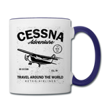 Cessna Adventure - Black - Contrast Coffee Mug - white/cobalt blue
