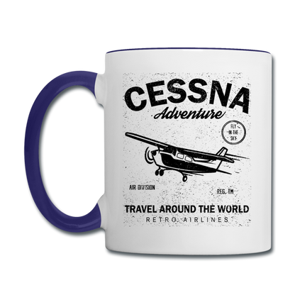 Cessna Adventure - Black - Contrast Coffee Mug - white/cobalt blue