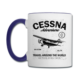 Cessna Adventure - Black - Contrast Coffee Mug - white/cobalt blue